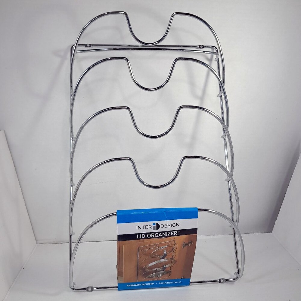 NEW Interdesign lid organizer rack metal for pots pans‎ Inter Design for door